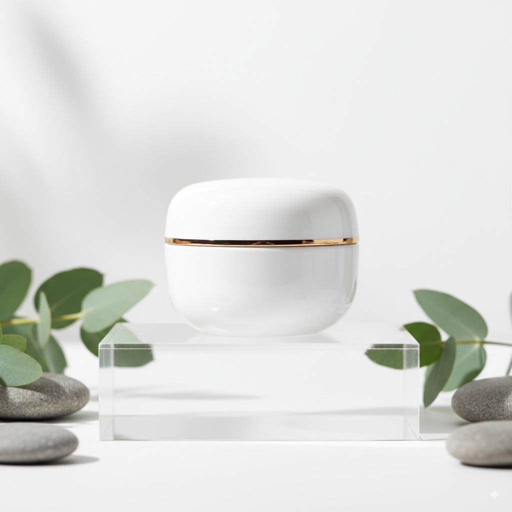 Skincare Jar with Natural Elements