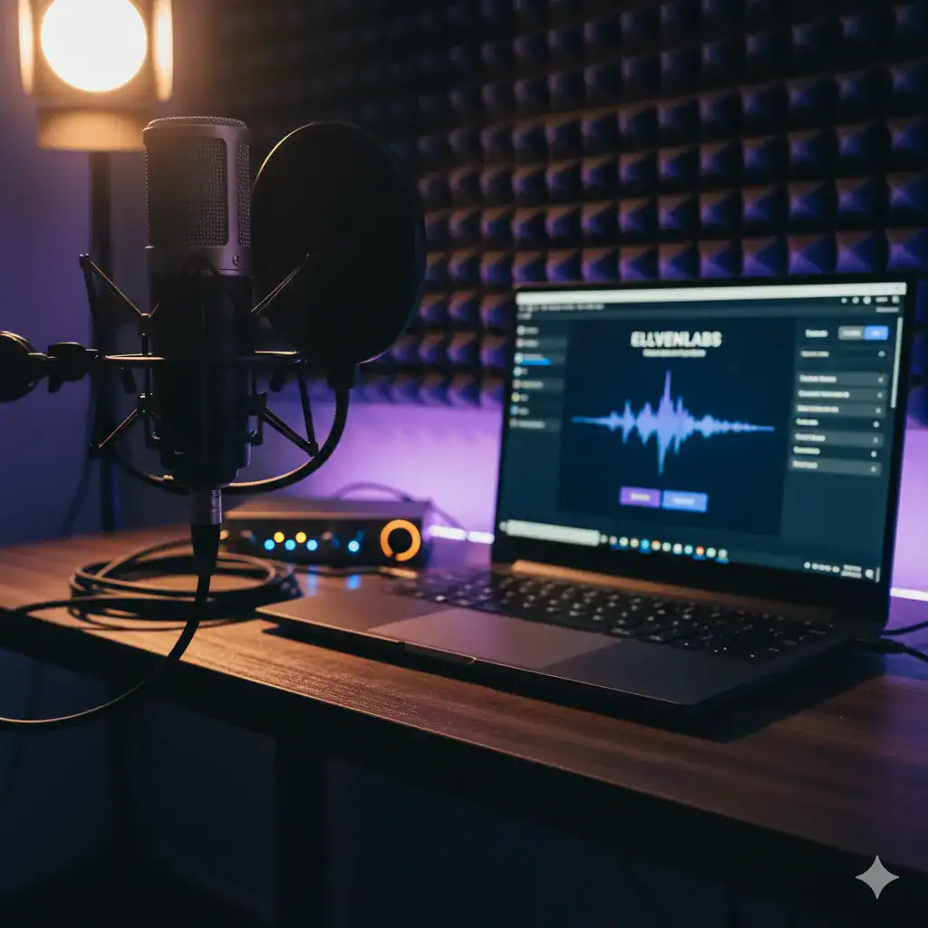 ElevenLabs voice cloning interface for free AI voice generation and text-to-speech